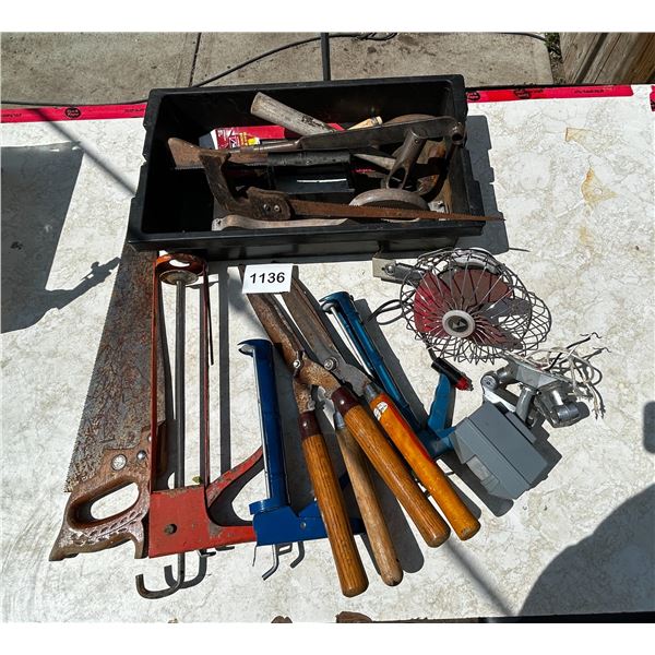 Box of assorted tools
