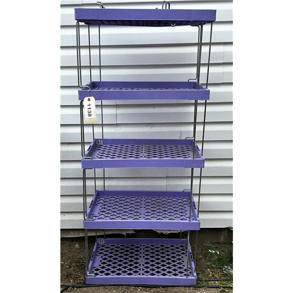 Purple shelf unit