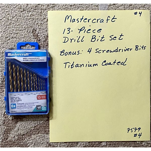 Mastercraft, 13 piece drill bit set / Titanium