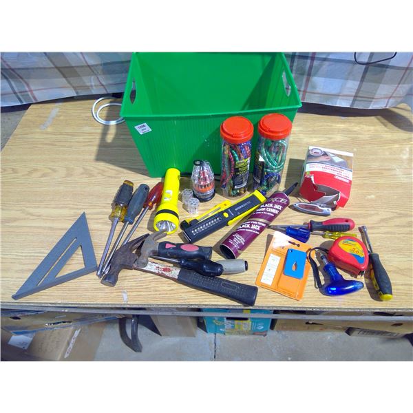 Bucket with assorted tools