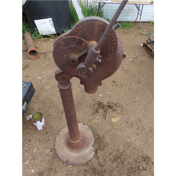 vintage langcaster ceared blower cast iron