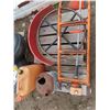 Image 1 : assorted pallet of whipper snipper , wheel , gas cans , tractor ladder