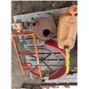 Image 2 : assorted pallet of whipper snipper , wheel , gas cans , tractor ladder
