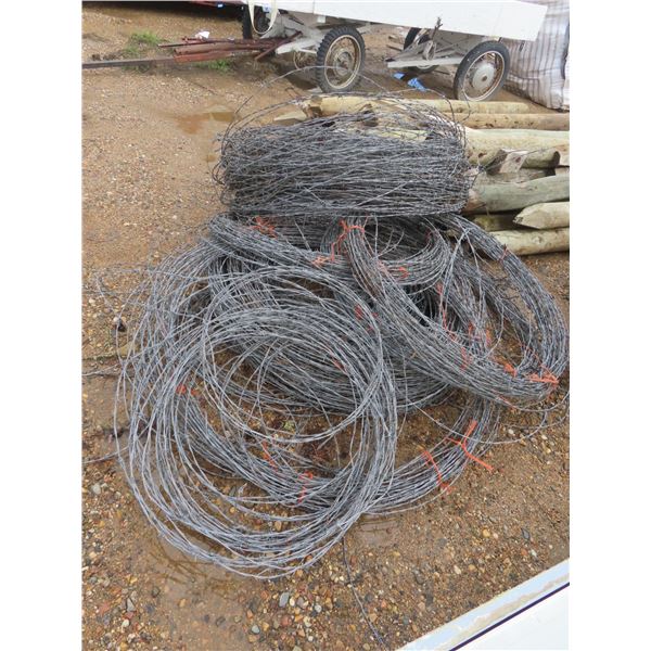 large lot of barbed wire