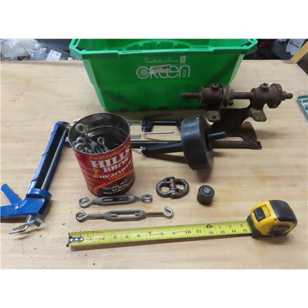 pail of assorted items