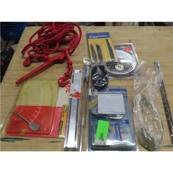 chain binder , cut saw blades , knife magnet , socket storage , lead rope