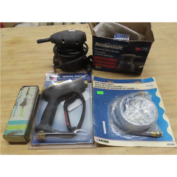orbital sander , hose , spray gun