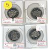 Image 1 : Lot of 4 (2014 and 2013) canadian 50 cent coins