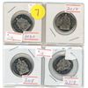 Image 1 : Lot of 4 canadian 50 cent coins of various years