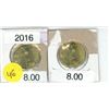 Image 1 : Lot of 2, 1916-2016 100th anniversary women's right to vote loonies