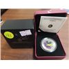 Image 1 : 2010 -goldfinch canadian 25 cent coloured coin  with certificate of authenticity