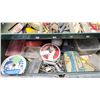 Image 3 : Green metal tackle box, c/w accessories