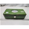 Image 4 : Green metal tackle box, c/w accessories