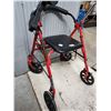 Image 3 : "Drive" assisted red walker, excellent condition - turns freely - 18"x33"H