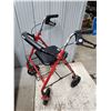 Image 4 : "Drive" assisted red walker, excellent condition - turns freely - 18"x33"H