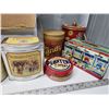 Image 3 : Box of assorted vintage tins - m&m's, etc.