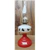 Image 1 : Vintage WhiteFlame Light Co. Red base, ScottishTerrier Dog pattern. 11 Inch oil lamp