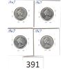 Image 2 : Four 1967 Quarters Individually Carded (Bobcat)