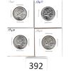 Image 1 : Four 1960 Quarters Individually Carded