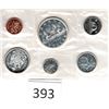 1966 Uncirculated Six Coins Silver Dollar, Fifty Cent Piece, Quarter, Dime, Nickel, Penny