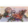 Image 1 : Silk and Plastic Artificial Flowers, Vase, and misc.