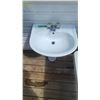 Image 2 : Two piece white pedestal sink with faucet