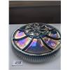 Image 1 : 13" Irridecent Carnival Glass Deviled Egg Serving platter