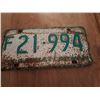 Image 1 : 1970 Farm Vehicle license plate F21-994