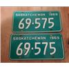 Image 1 : 1969 Passenger license plates 69-575 pair