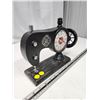 Image 2 : Sewing machine tin desk clock, works - missing seconds, keeps time - 8.5"H