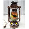 Image 2 : Painted "Old West" art, lantern lamp, works - 12"H