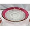 Image 5 : Bundle of red accented decorative glass-wares - serving bowl, bowls, cups