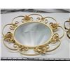 Image 2 : 2 Curved mirrors, in décor metal frames - 15" & 17" across
