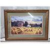 Image 1 : Large framed glass farm print, by Rvan Beek - 33.5"x23.5" - solid wood frame