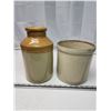 Image 1 : 2 Stoneware containers - some chips, no visible cracks