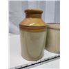 Image 2 : 2 Stoneware containers - some chips, no visible cracks