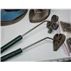 Image 4 : 3 Assorted vintage Sad irons - 1 Coleman, and some cast iron items