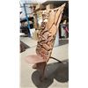 Image 4 : Large 2pc hand carved wooden decorative chair - 51"H x 25"W x 36"D