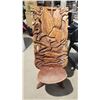 Image 5 : Large 2pc hand carved wooden decorative chair - 51"H x 25"W x 36"D