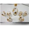 Image 3 : Gold Leaf accented, glass decanter set - c/w 6 wine glasses