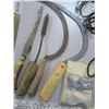 Image 2 : assorted tools and hardware - sickles, soldering irons, etc.