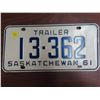 Image 1 : 1961 sask. Plate trailer 13-362