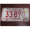 Image 1 : 1971 sask.plate P.trailer- 33-890