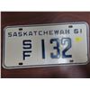 Image 1 : 1961 sask. Plate SF 132