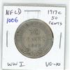 Image 1 : Newfoundland. 1917c Silver 50 Cents. The only 50 Cents minted during World War I. Minted in Ottawa b