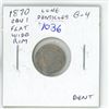 Image 1 : 1870 Canadian Silver 10 Cents. Obverse 1 variety with Flat Wide Rim & Long Denticles. G-4. Bent.