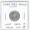 Image 1 : 1945 Canadian Silver 10 Cents. Minted during the last year of World War II. MS-62.