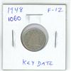 Image 1 : 1948 Canadian Silver 10 Cents. Key Date. F-12.