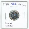 Image 1 : 1950 Canadian Silver 10 Cents. MS-63. Bright White.