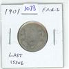 Image 1 : 1901 Canadian Victorian Silver 25 Cents. Last issue of Queen Victoria. Fair-2.